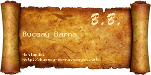 Bucsay Barna névjegykártya