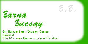 barna bucsay business card